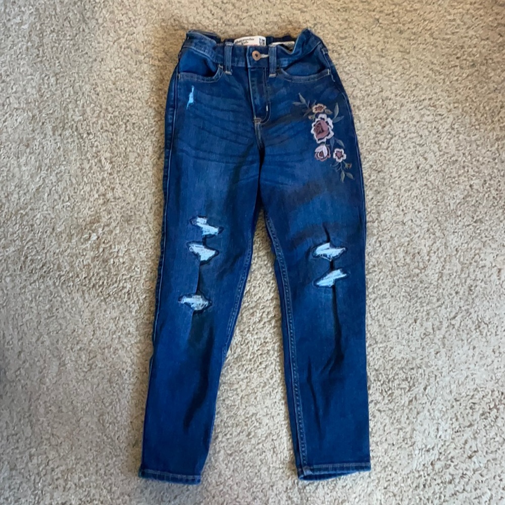 Abercrombie kids high rise mini mom jeans
